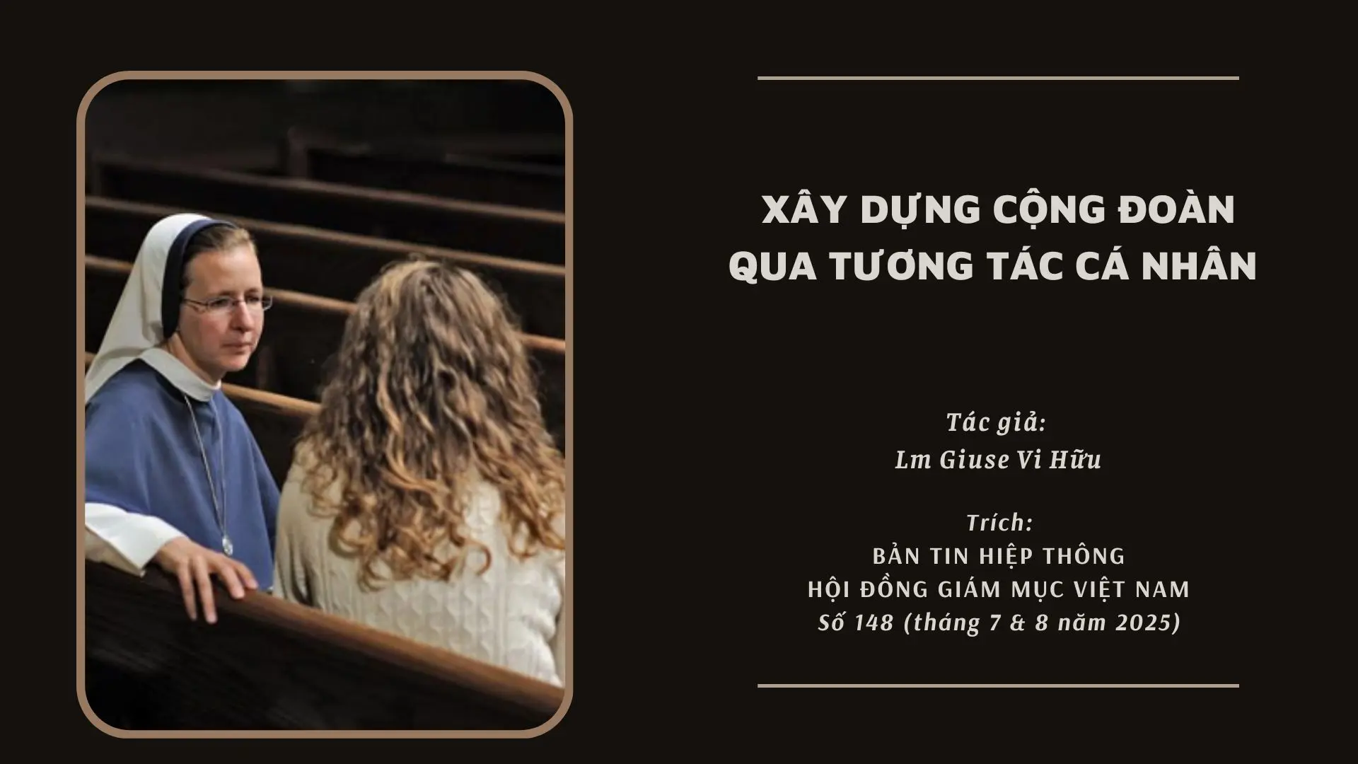 Xây dựng cộng đoàn qua tương tác cá nhân